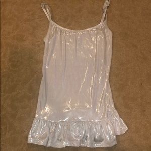 Silver peplum tank top